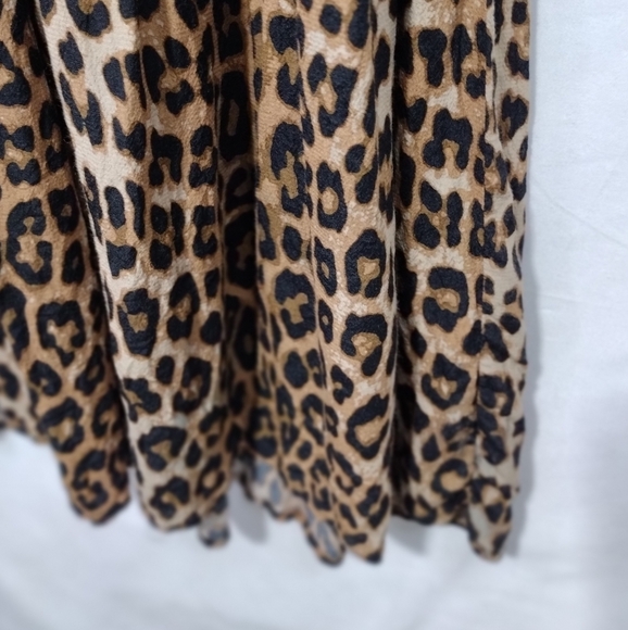 H&M Leopard Print Long Sleeve Dress Women's M Brown Black Boho Retro 90s Y2K - Picture 4 of 8